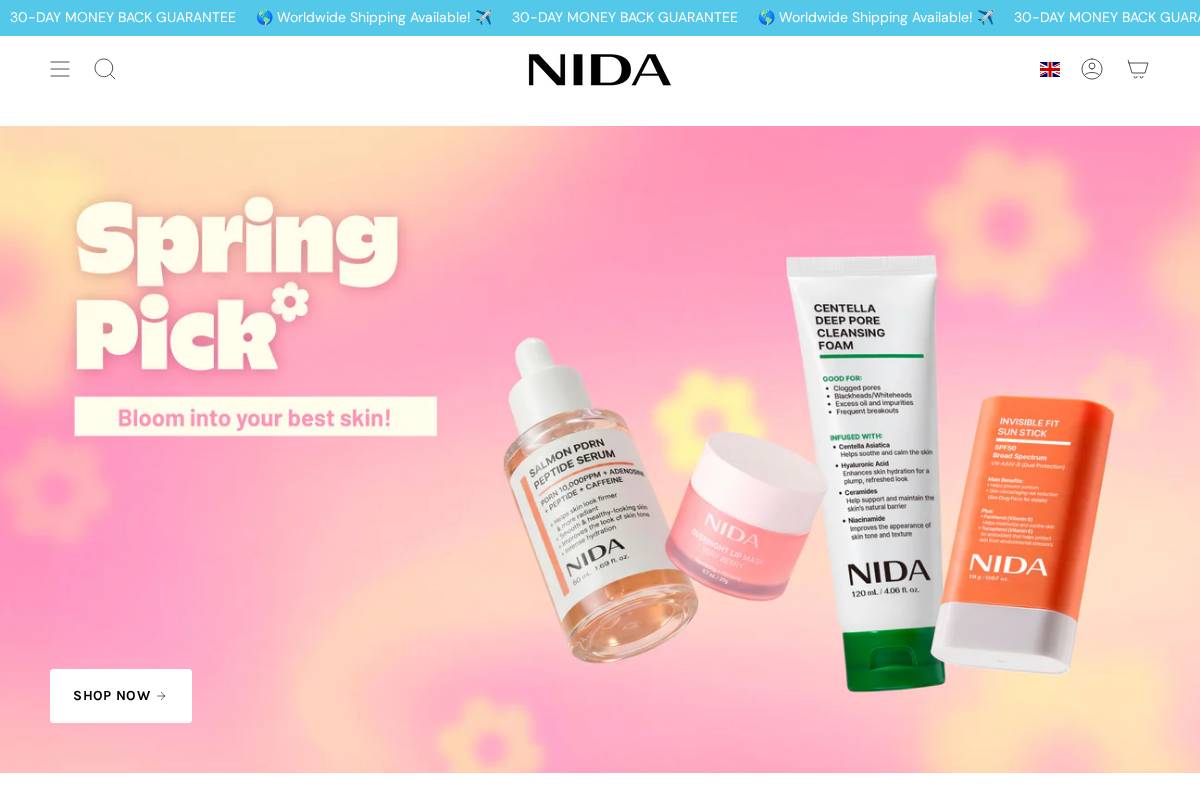 Nida homepage screenshot