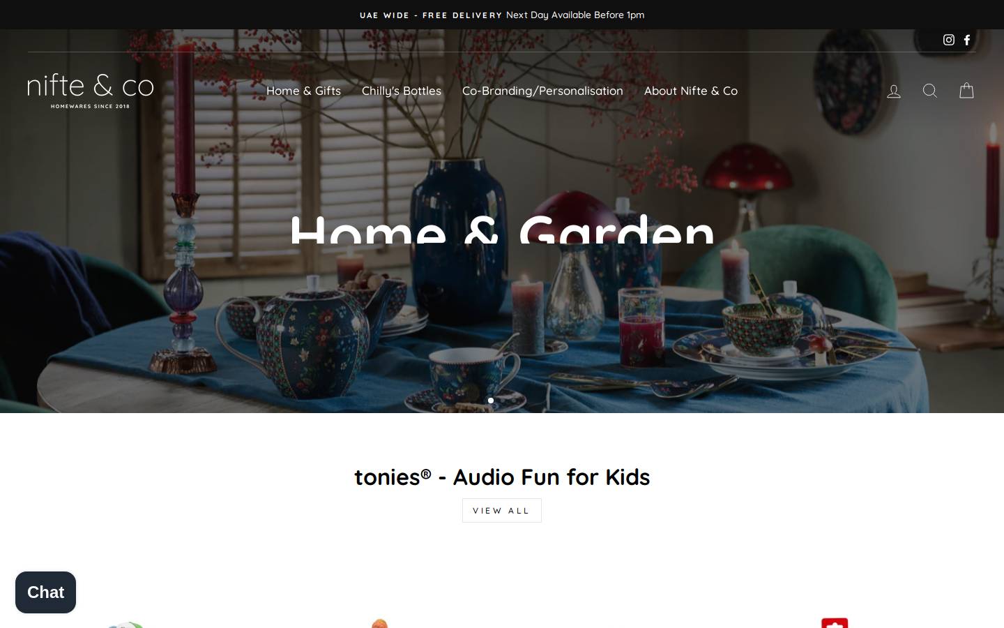 Nifte homepage screenshot