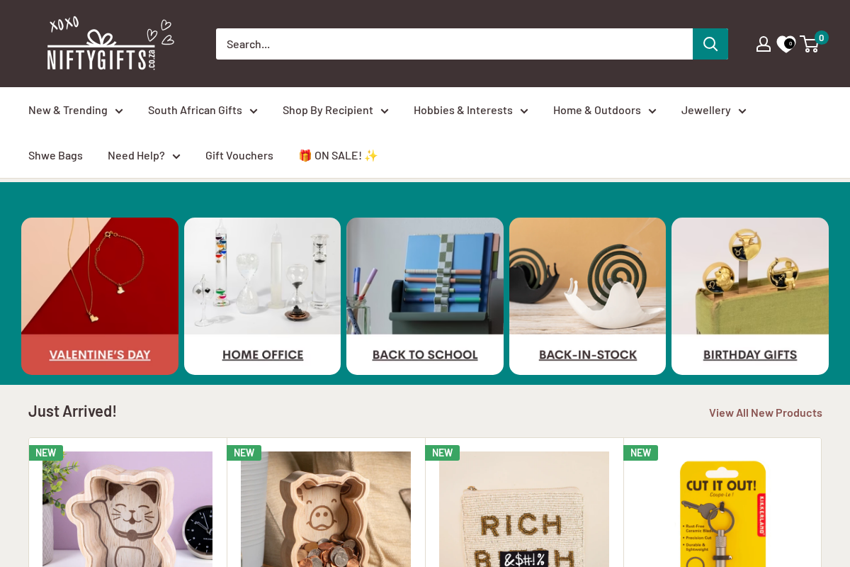 Nifty Gifts ZA homepage screenshot