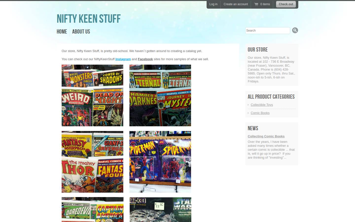 niftykeenstuff.ca homepage screenshot