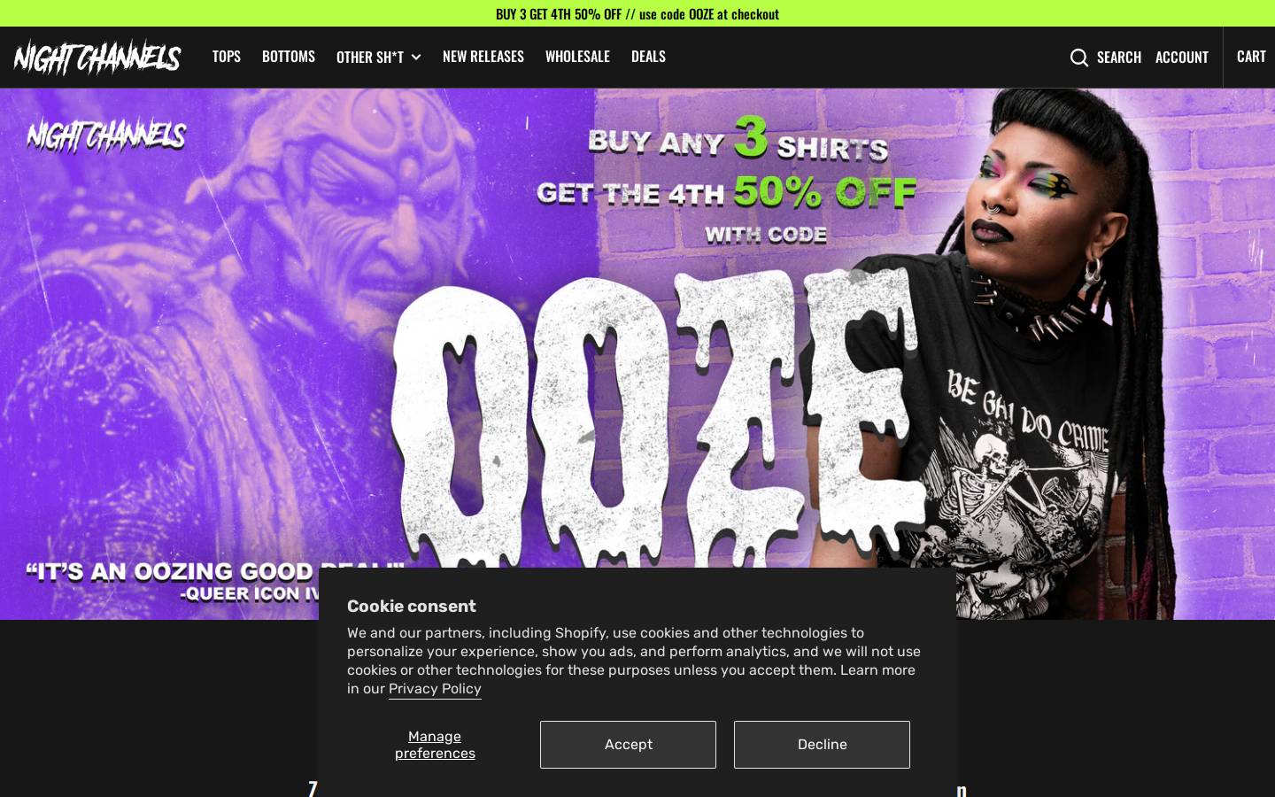Nightchannels homepage screenshot