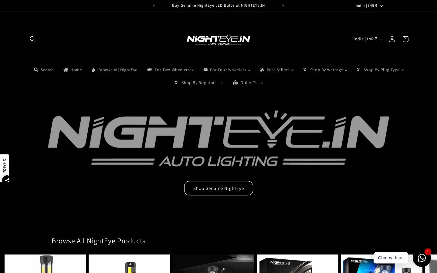 nighteyeled.co homepage screenshot