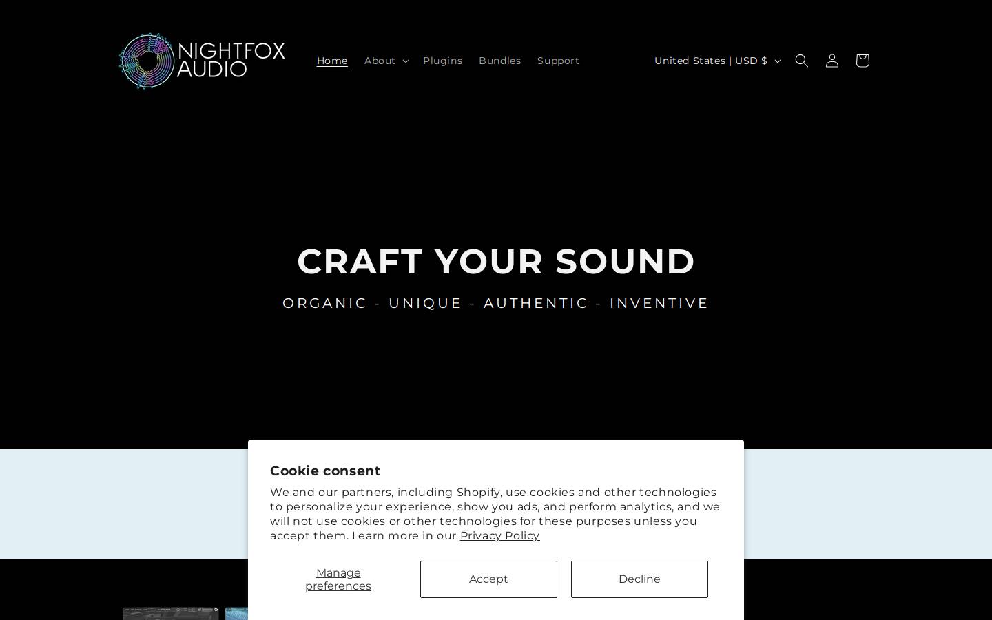 nightfoxaudio.com homepage screenshot