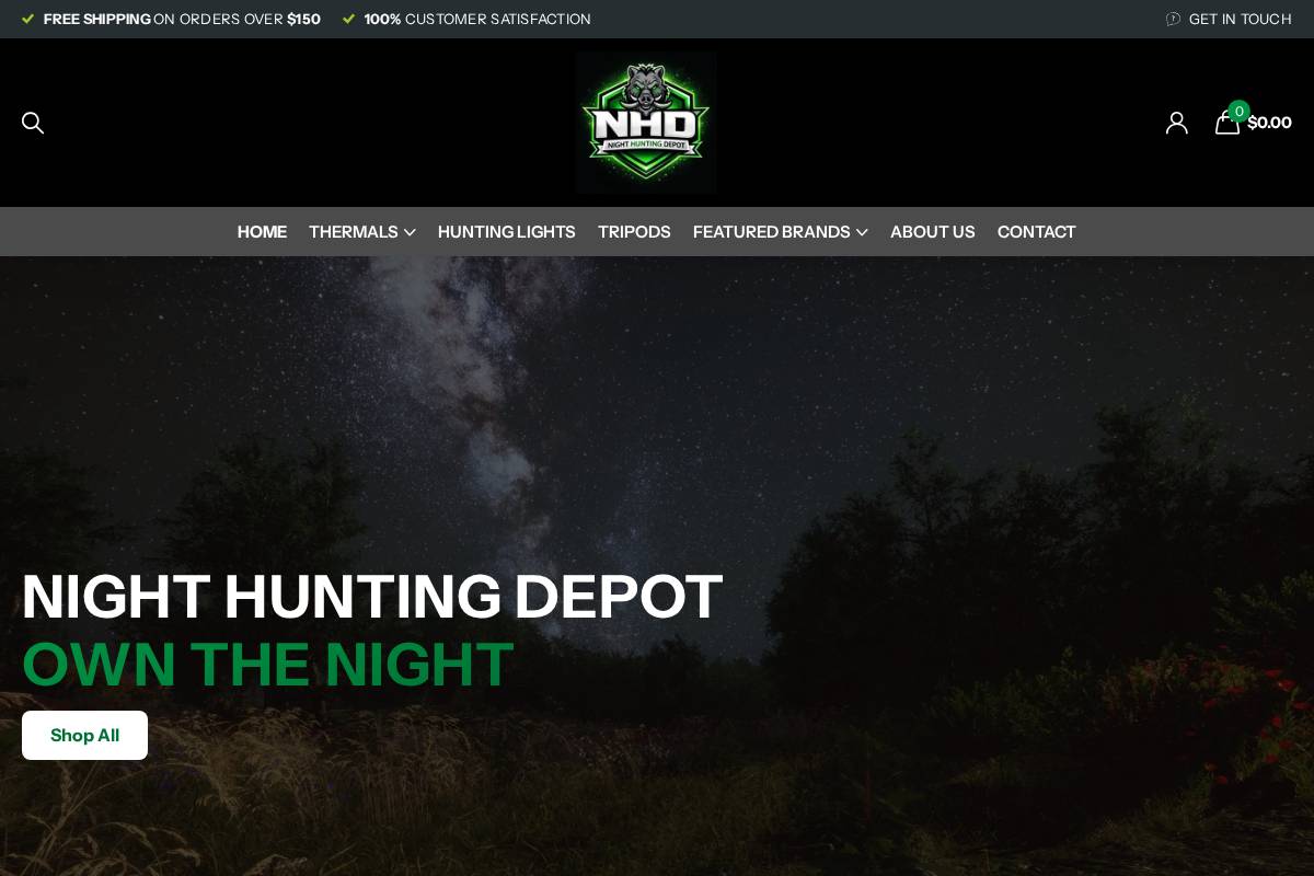 nighthuntingdepot.com homepage screenshot