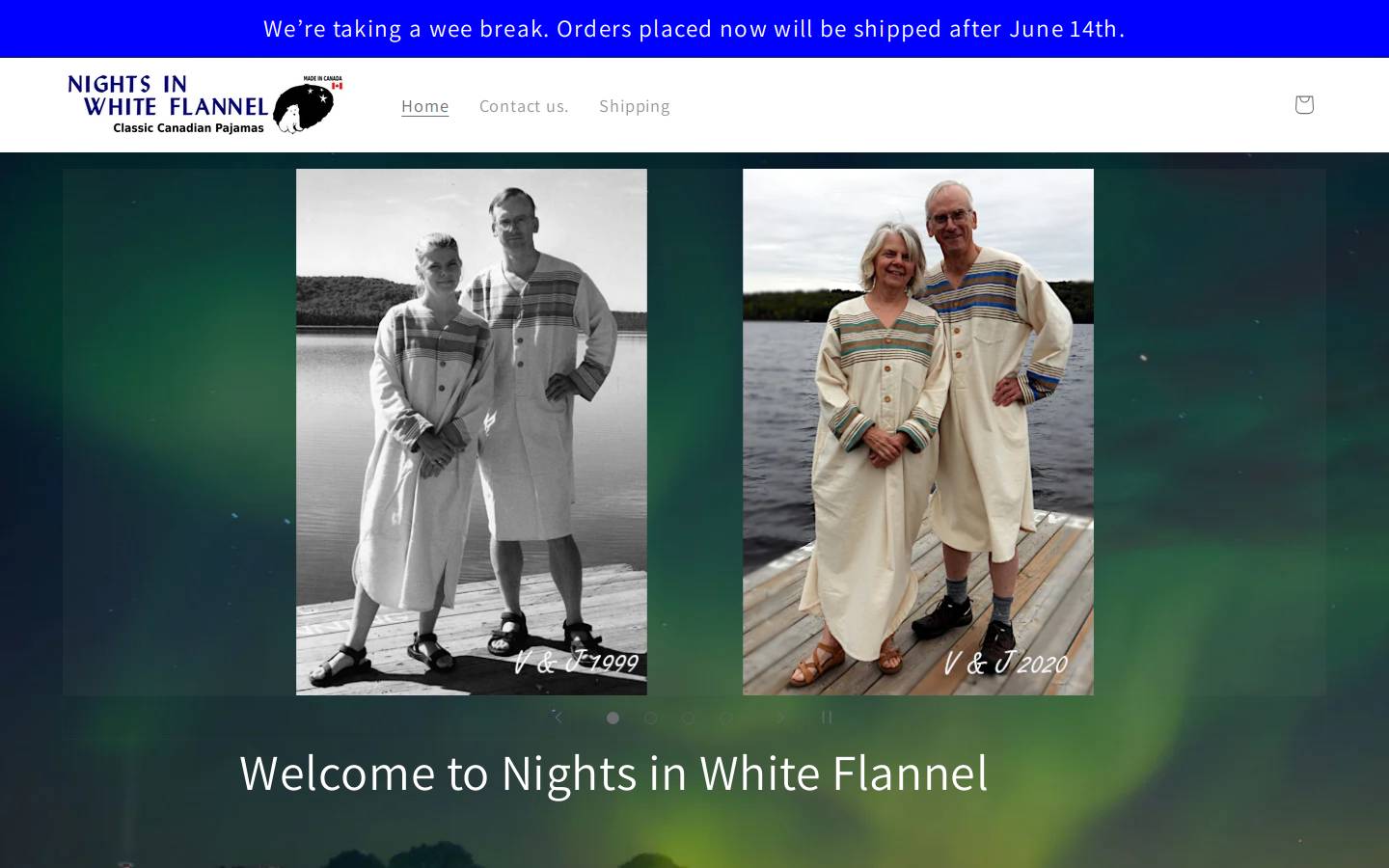 nightsinwhiteflannel.ca homepage screenshot