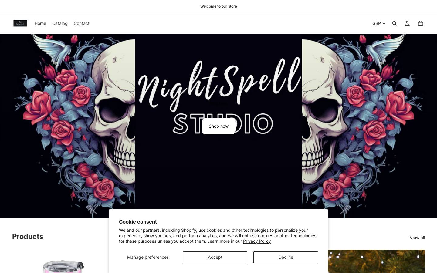 nightspellstudio.com homepage screenshot