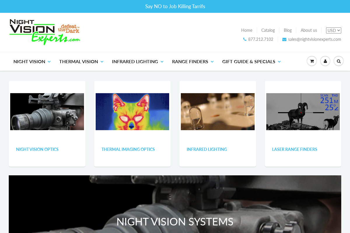 nightvisionexperts.com homepage screenshot