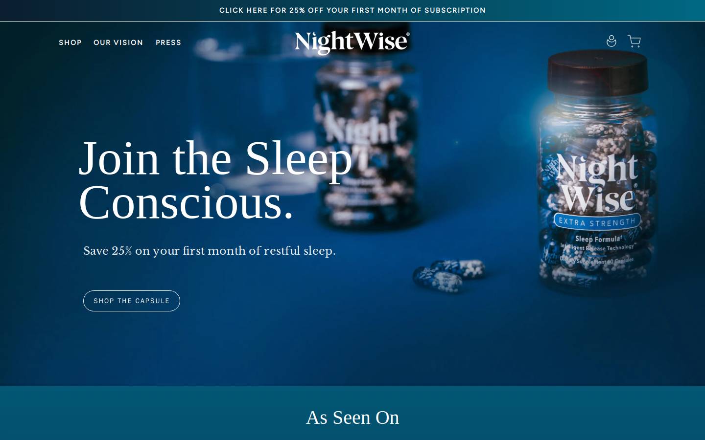 nightwise.com homepage screenshot