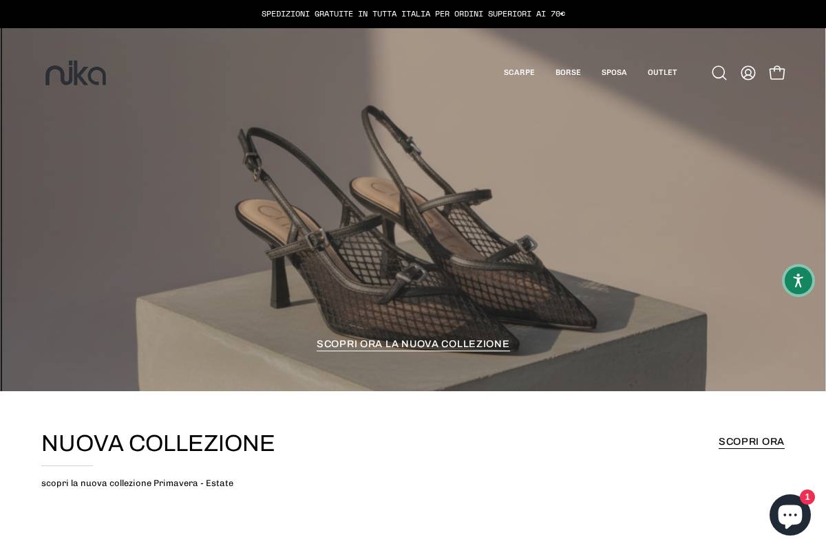 Nikacalzature homepage screenshot