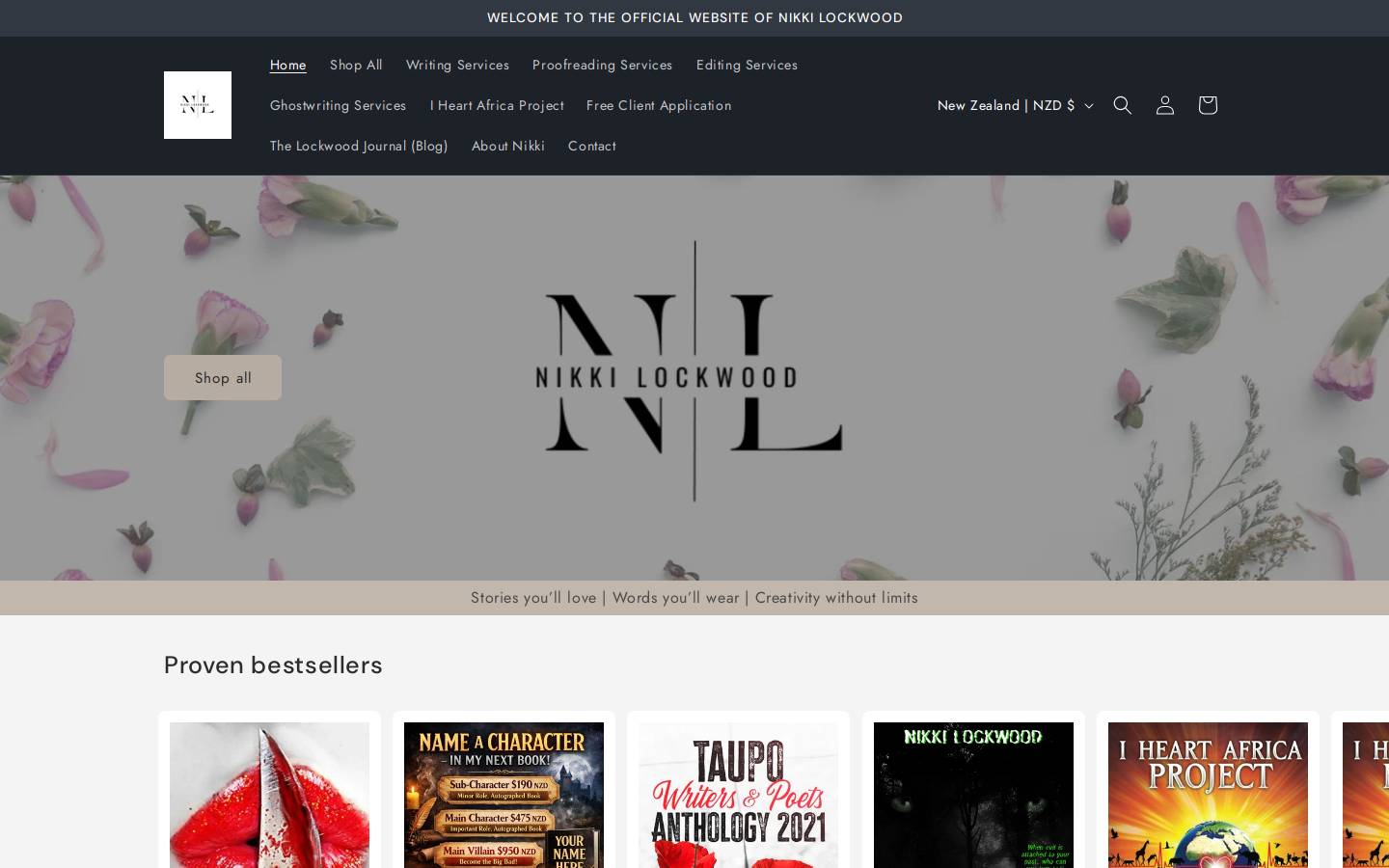 nikkilockwood.com homepage screenshot