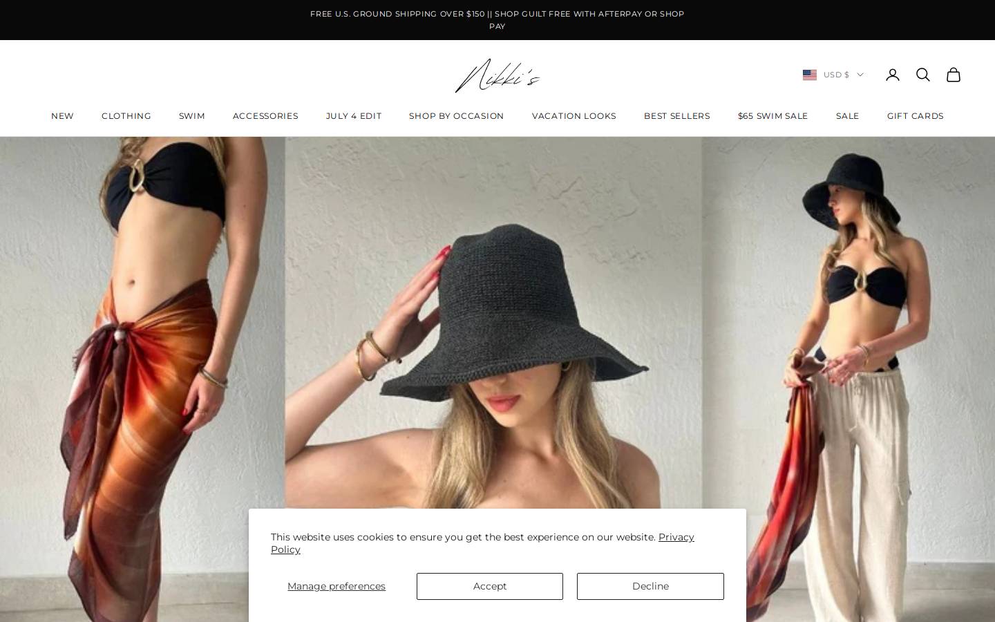 nikkisbeachhouse.com homepage screenshot