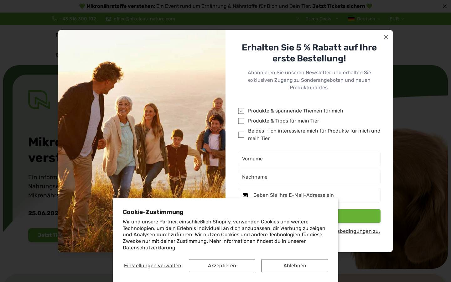Nikolaus Nature homepage screenshot