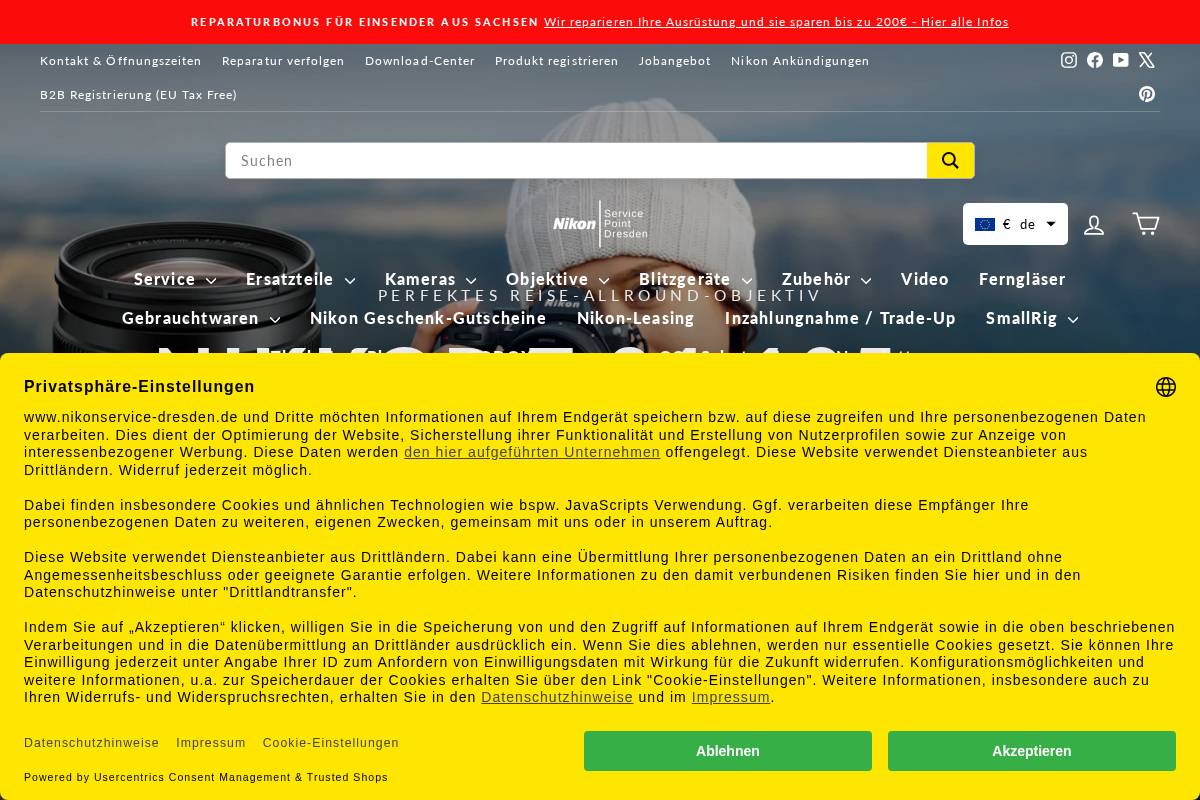 nikonservice-dresden.de homepage screenshot
