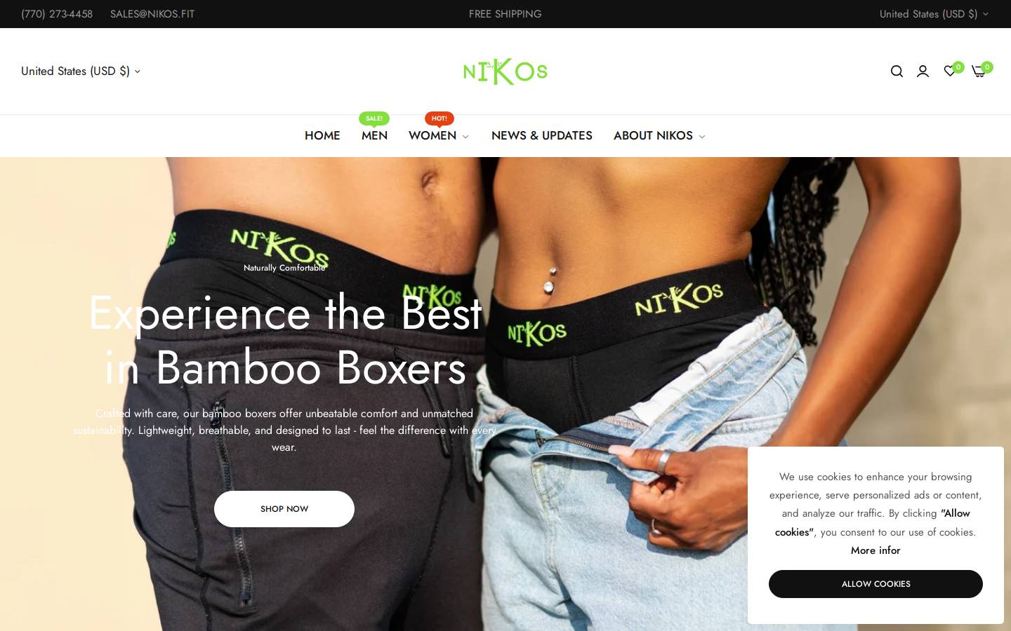 Nikos homepage screenshot
