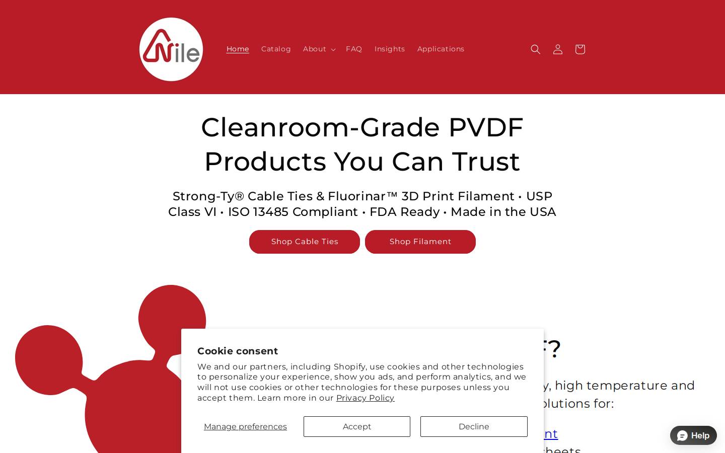 nilepolymers.com homepage screenshot