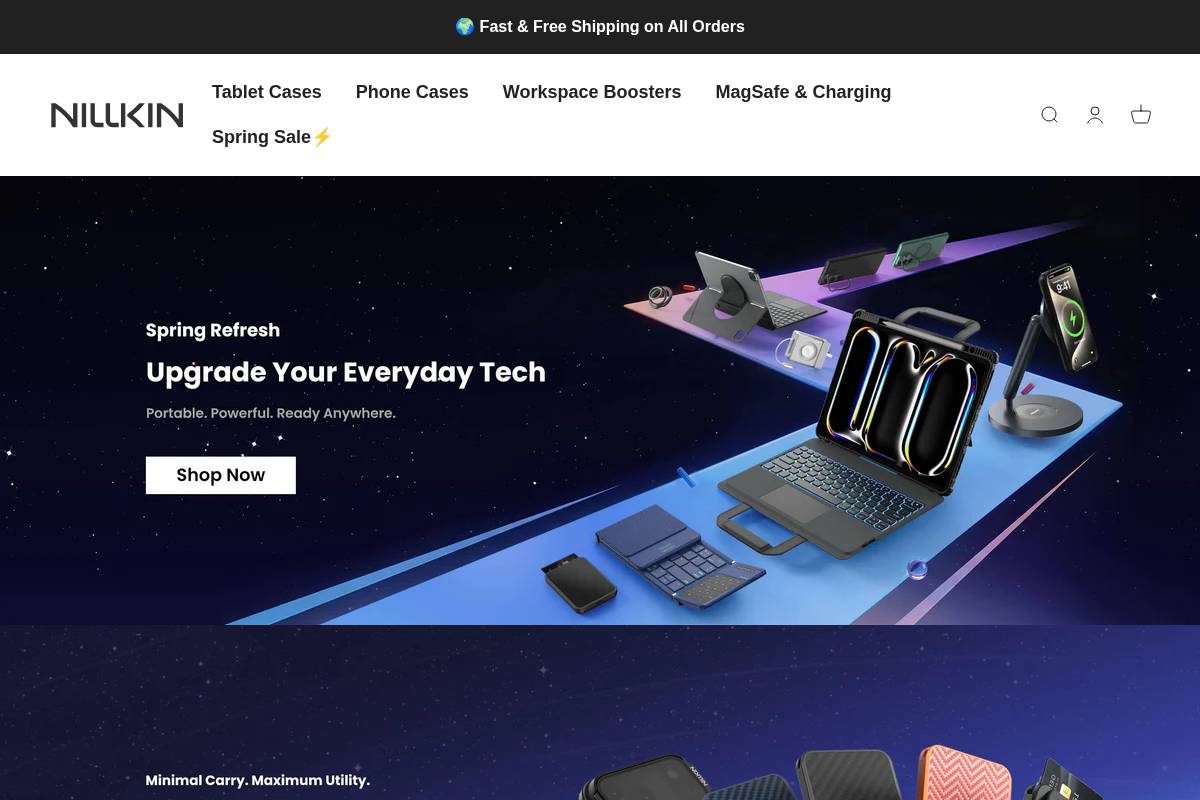 Nillkin homepage screenshot