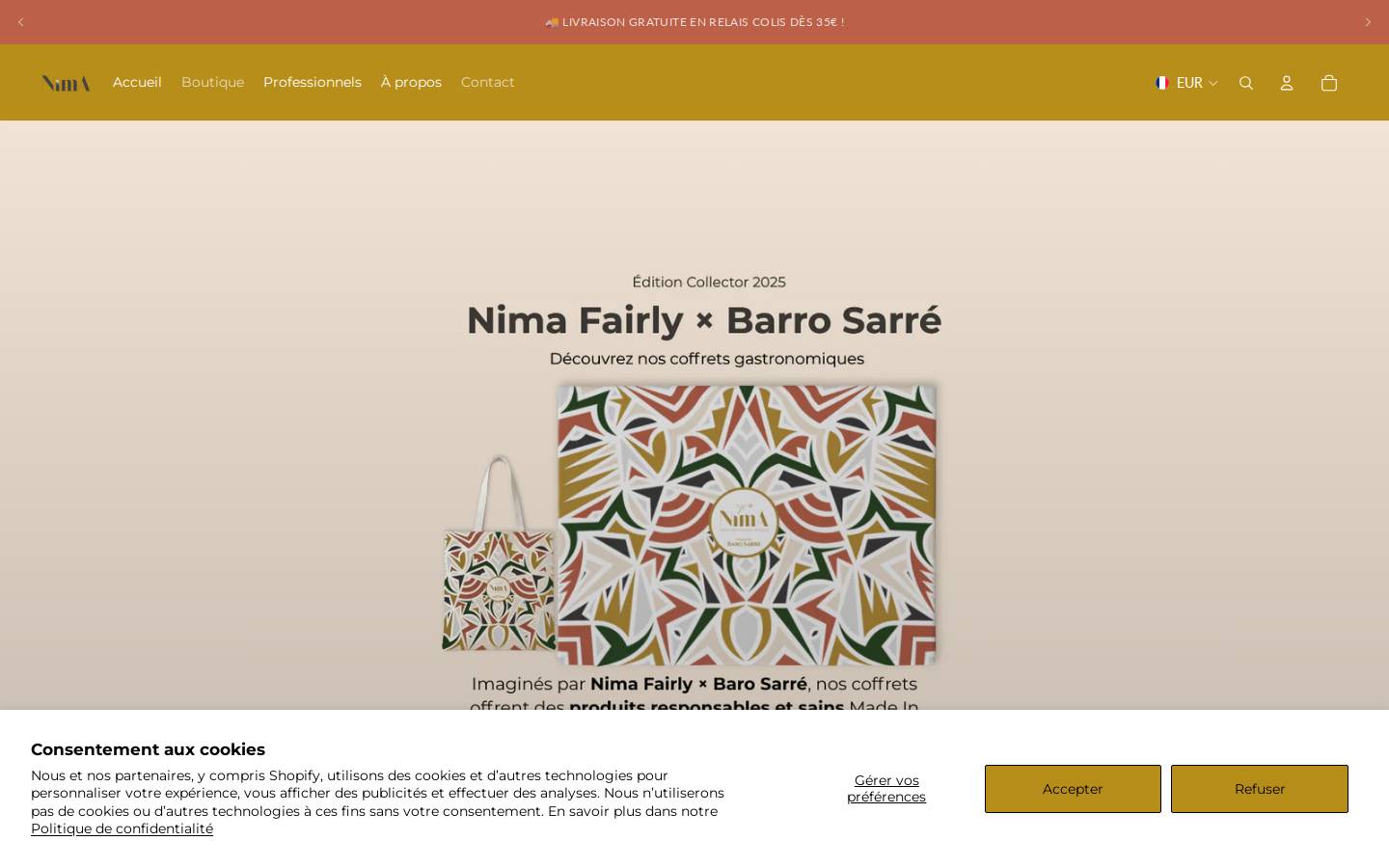 nimafairly.com homepage screenshot