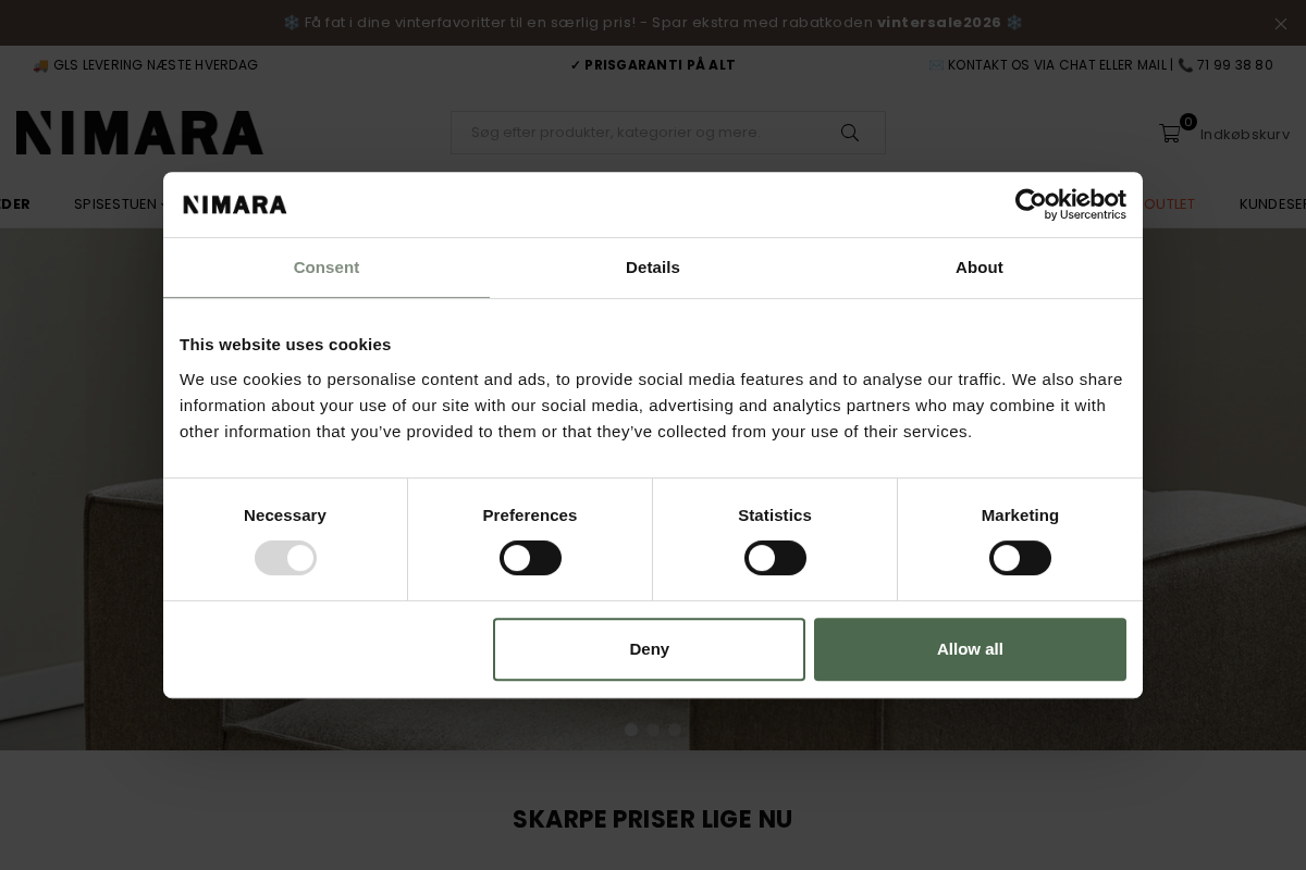 Nimara.dk homepage screenshot