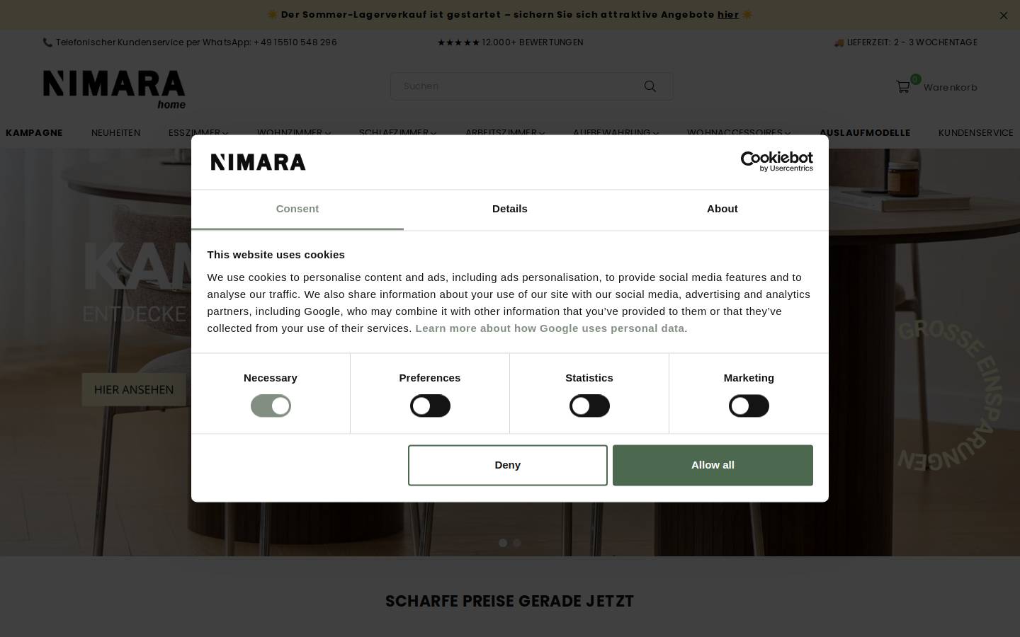 Nimarahome.at homepage screenshot