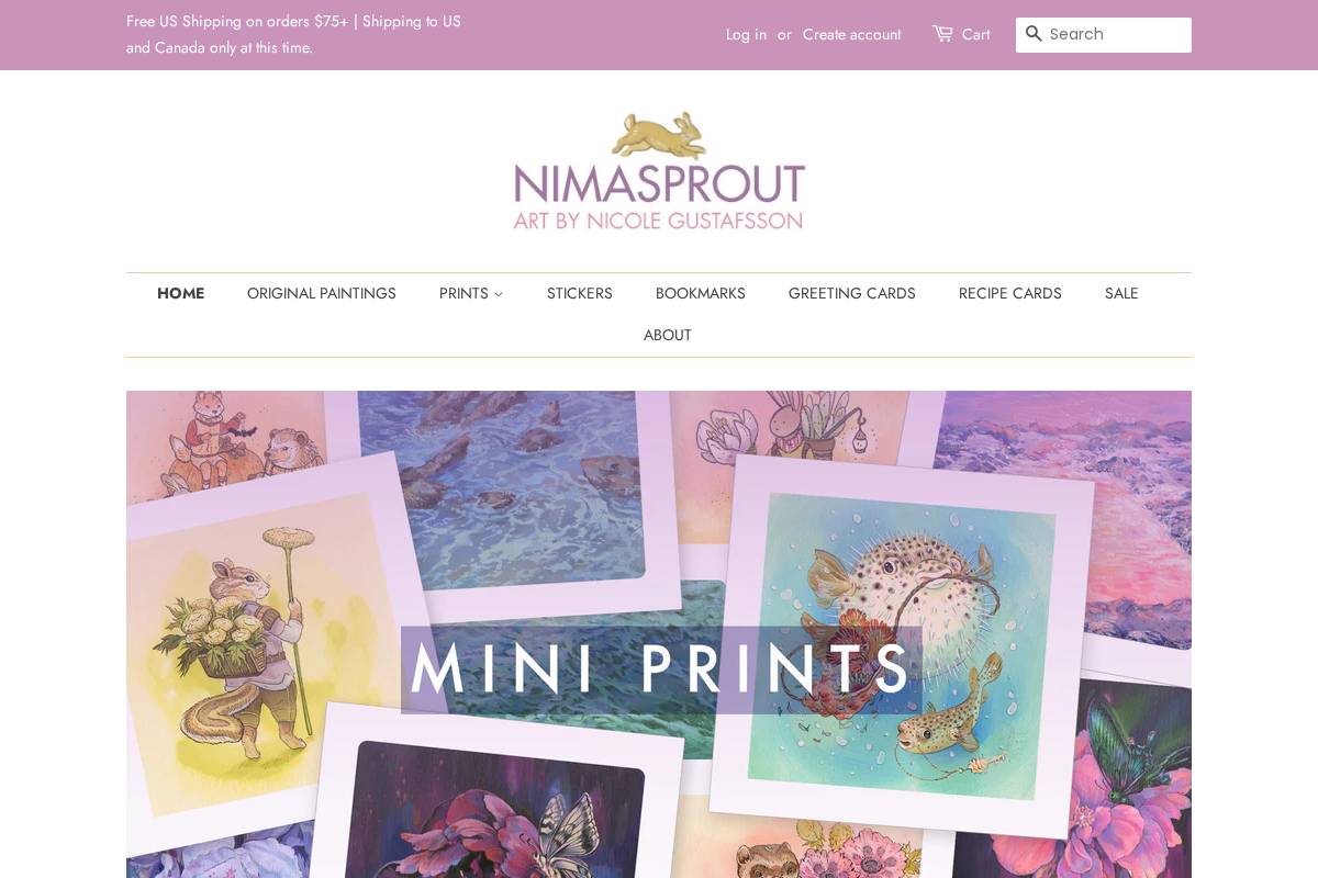 nimasprout.shop homepage screenshot