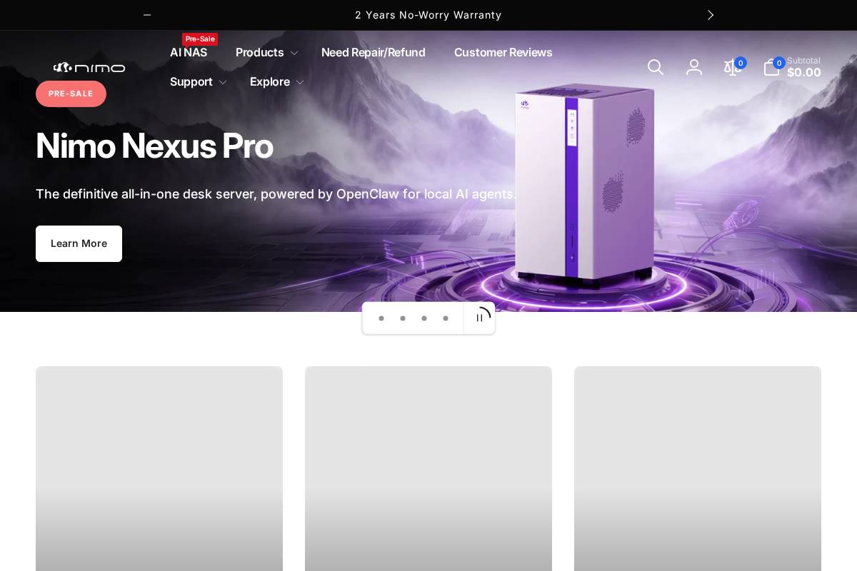 nimopc.com homepage screenshot