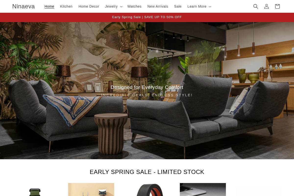 ninaeva.com homepage screenshot