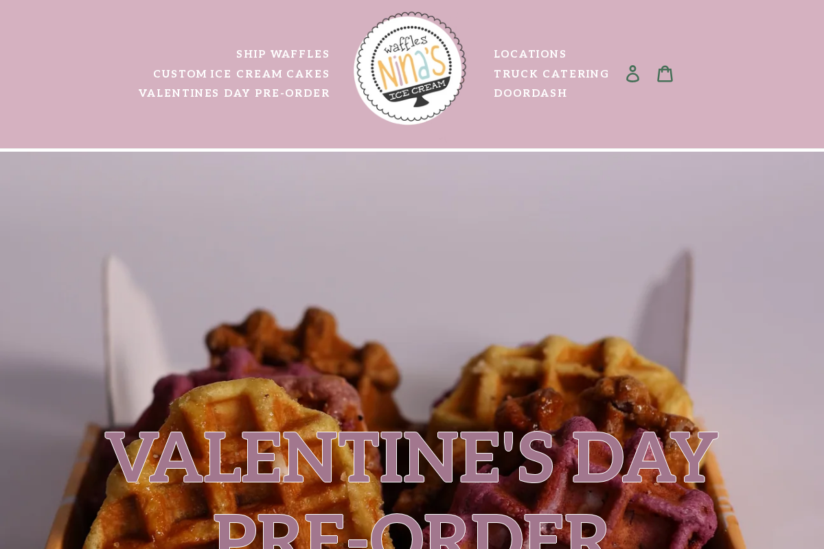 Nina's Waffles & Ice Cream homepage screenshot
