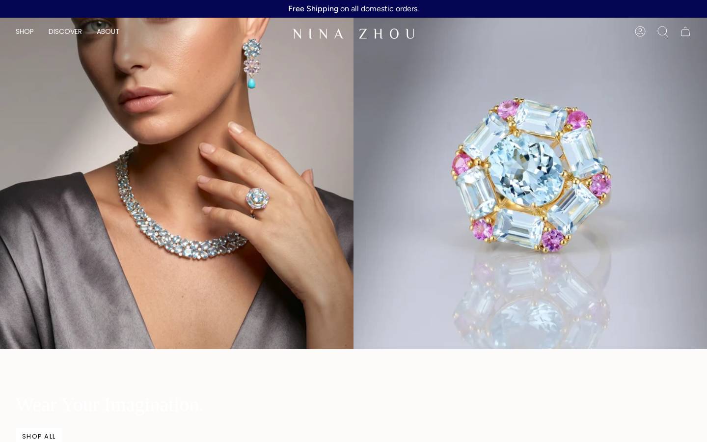 ninazhoujewelry.com homepage screenshot
