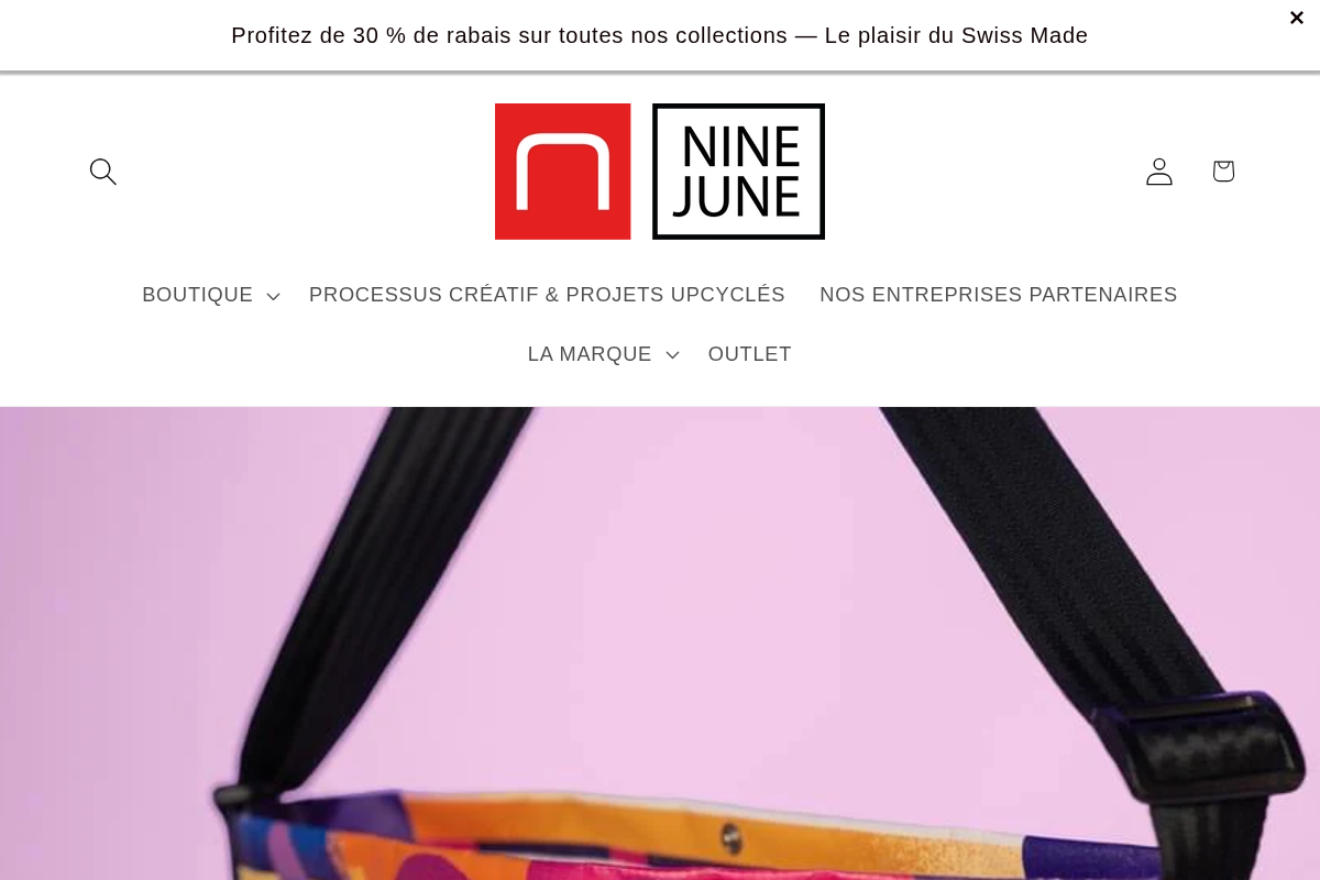 Nine June Switzerland homepage screenshot