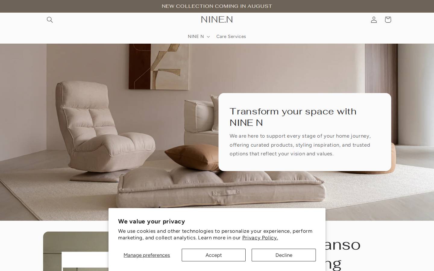 ninenofficial.com homepage screenshot