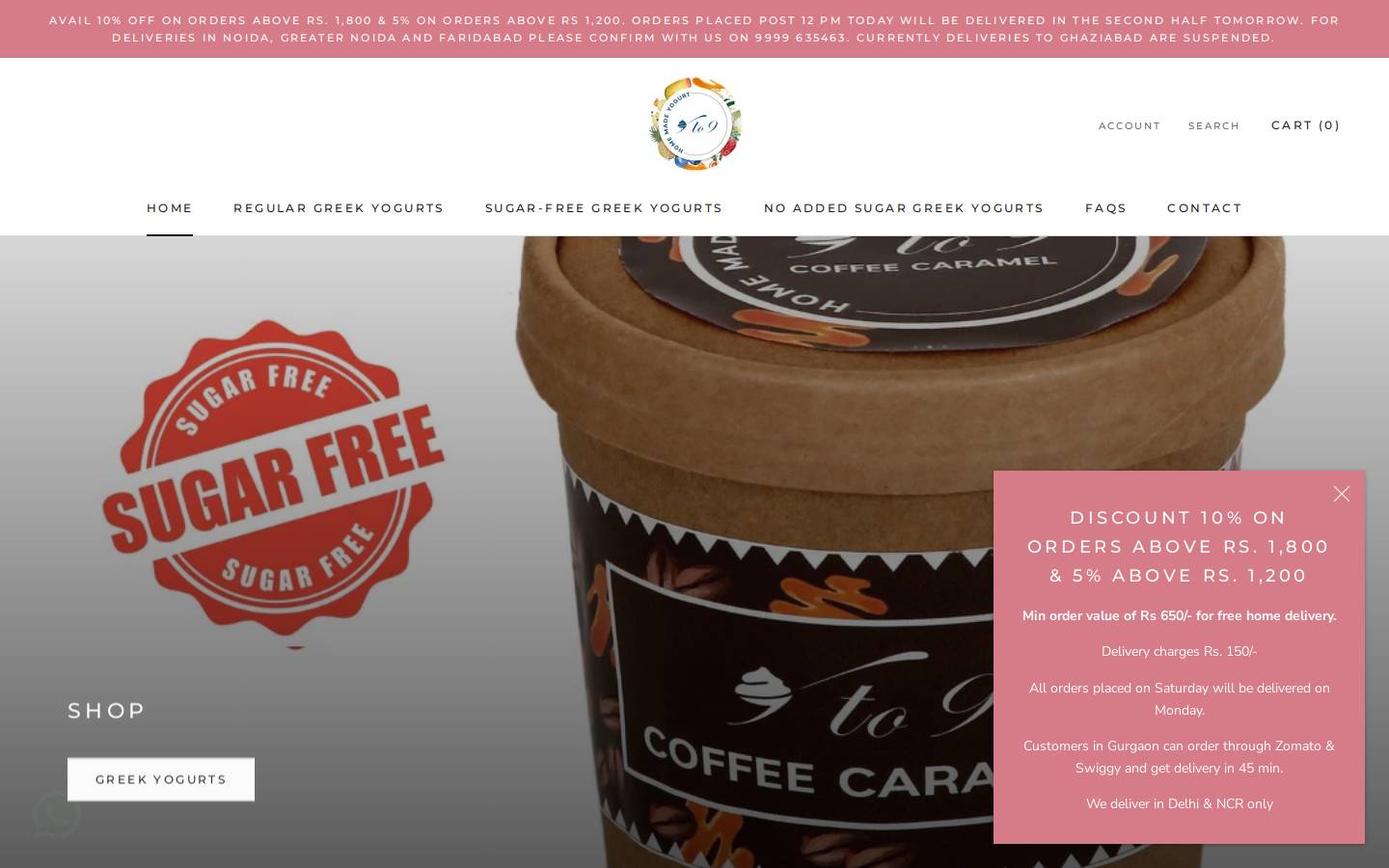 ninetonineyogurts.in homepage screenshot