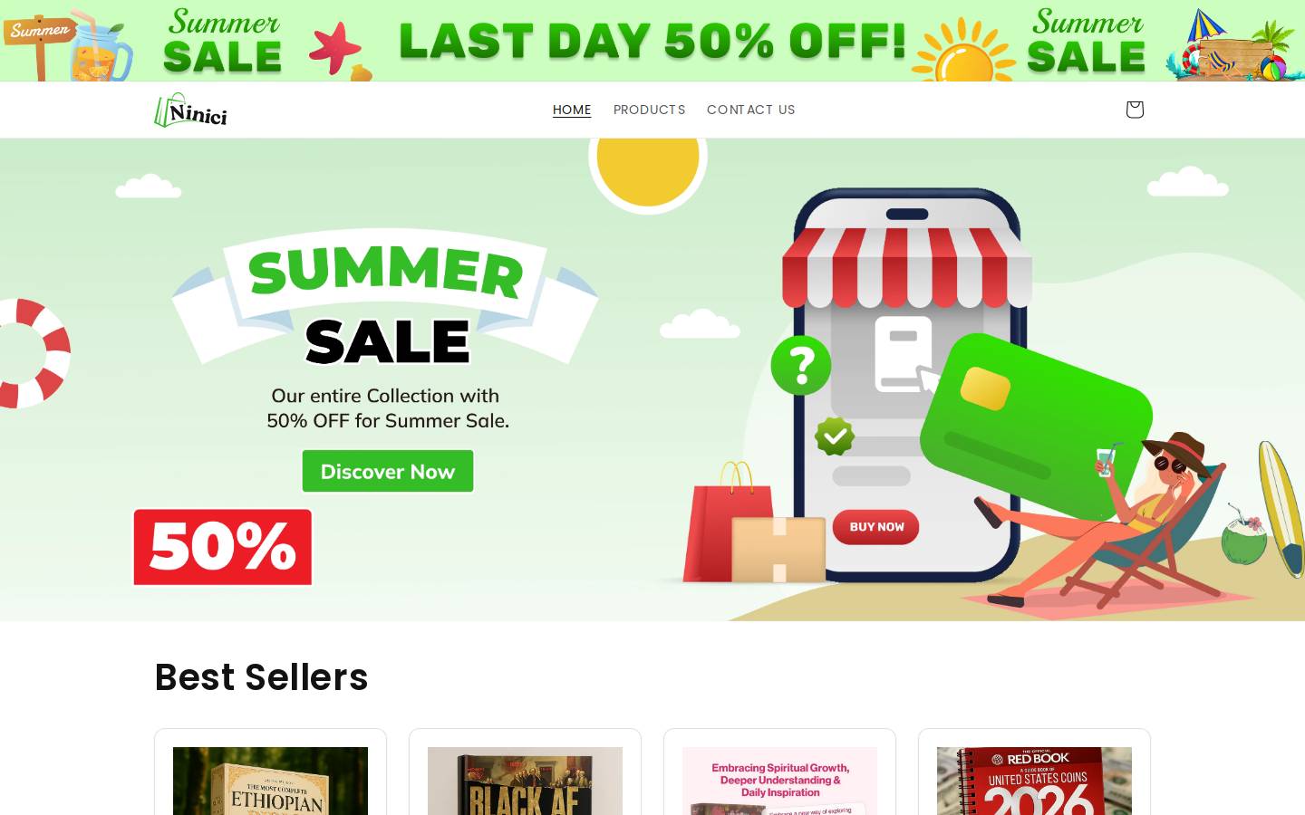 Ninici homepage screenshot
