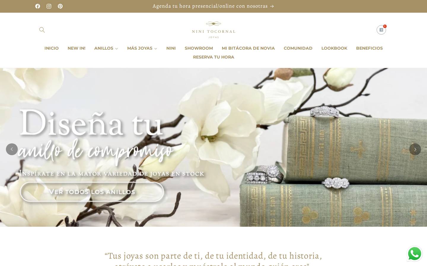 ninitocornaljoyas.cl homepage screenshot