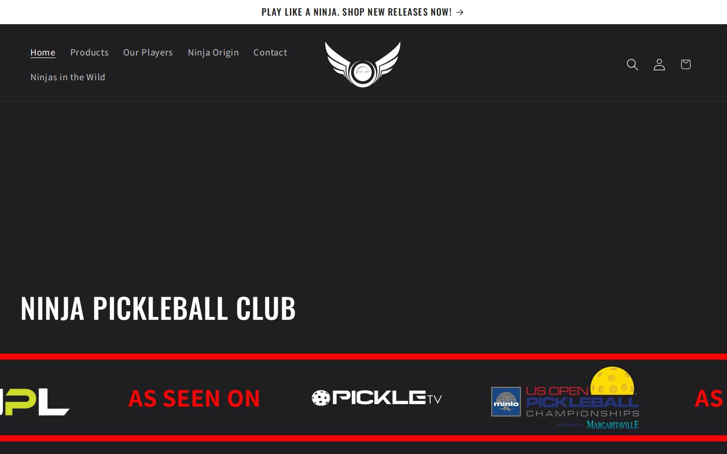 ninjapickleballclub.com homepage screenshot