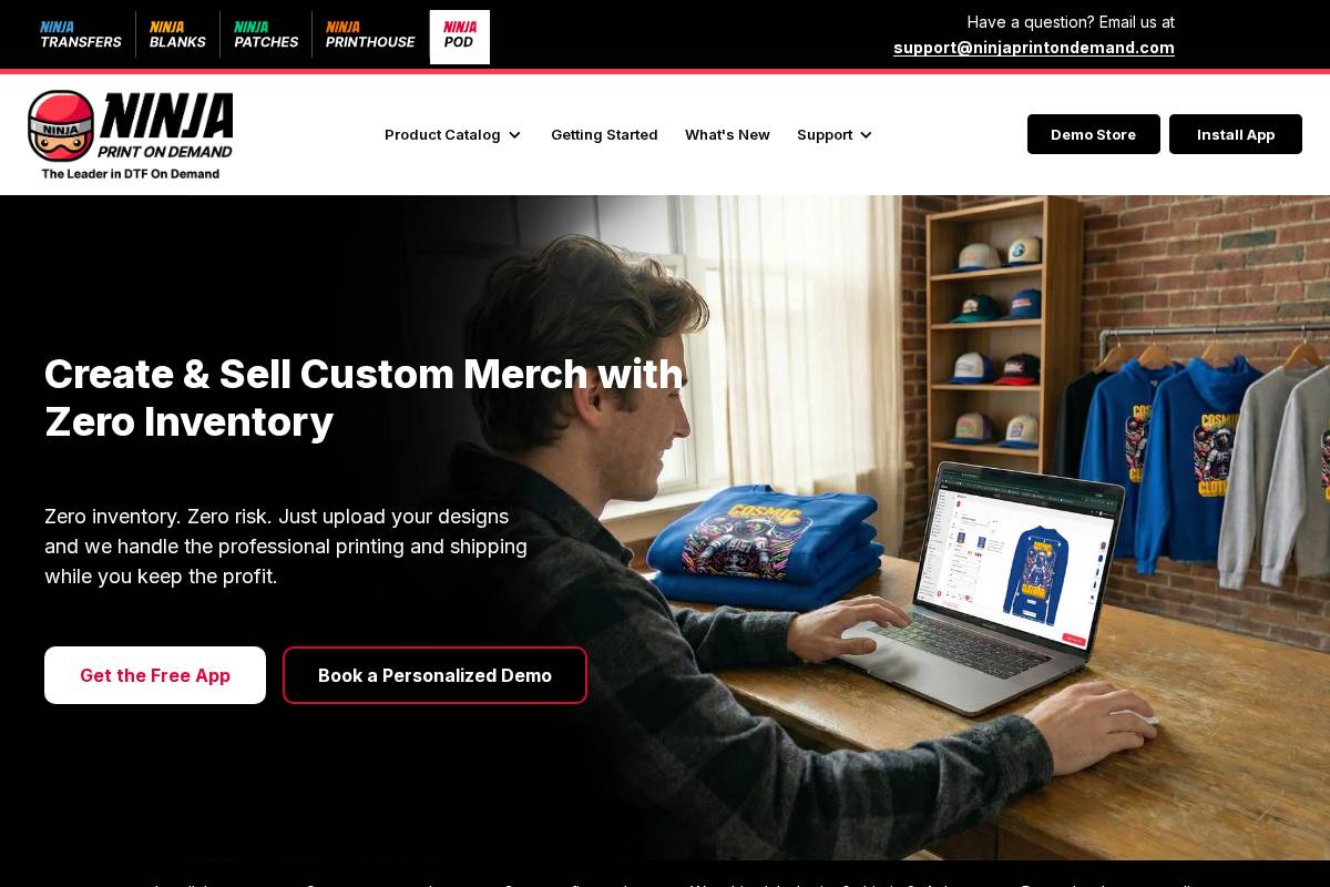 Ninjaprintondemand homepage screenshot