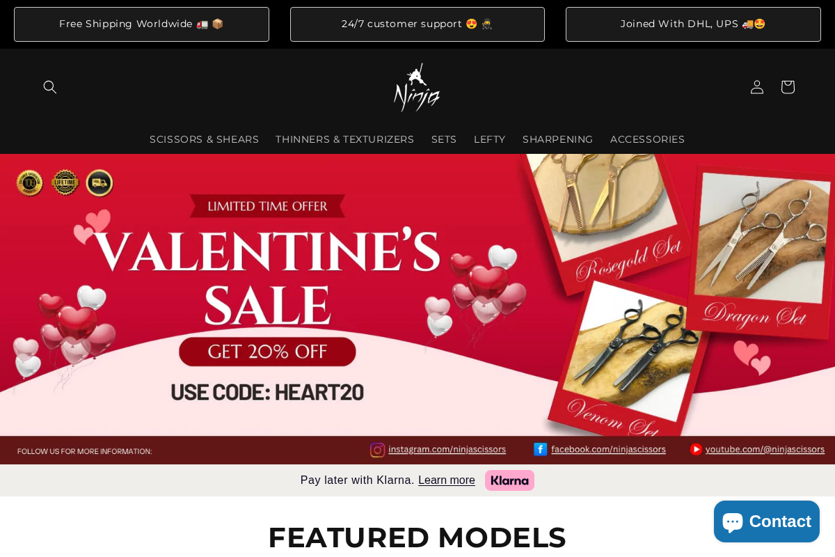 Ninja Scissors homepage screenshot