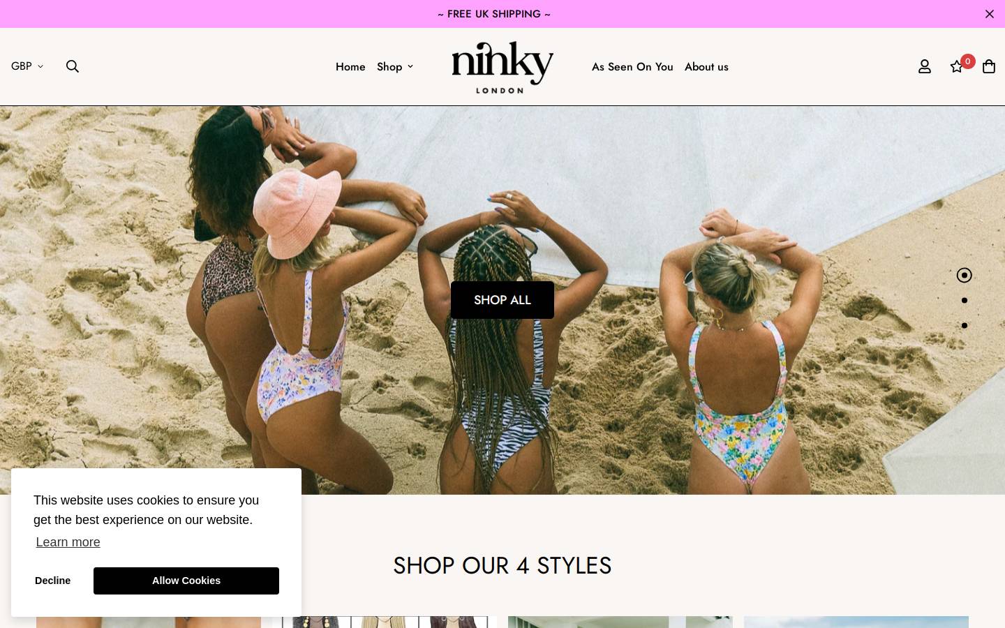 ninkylondon.com homepage screenshot