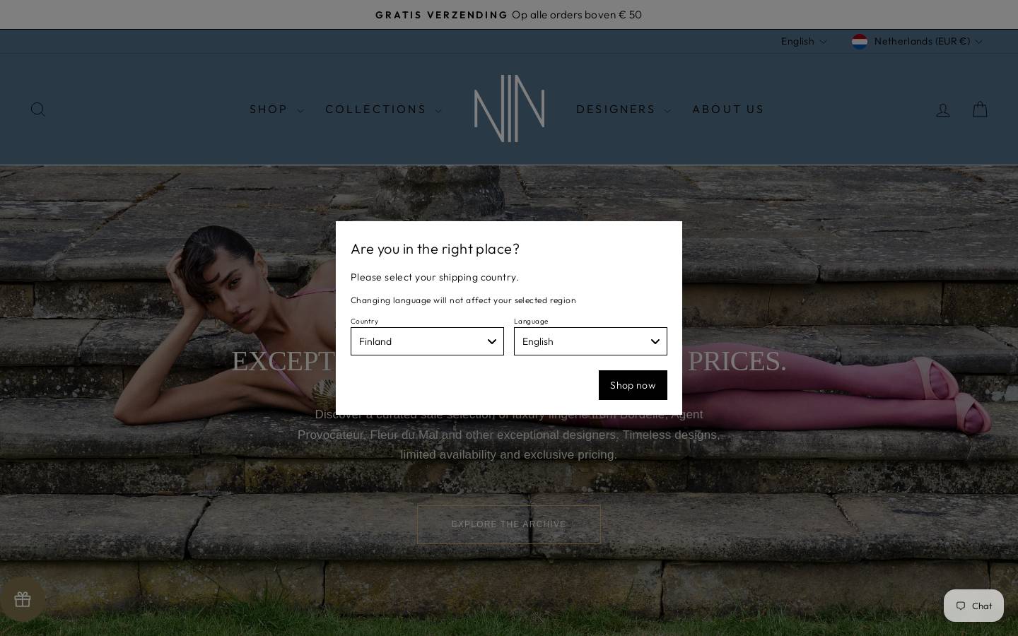 ninlingerie.nl homepage screenshot