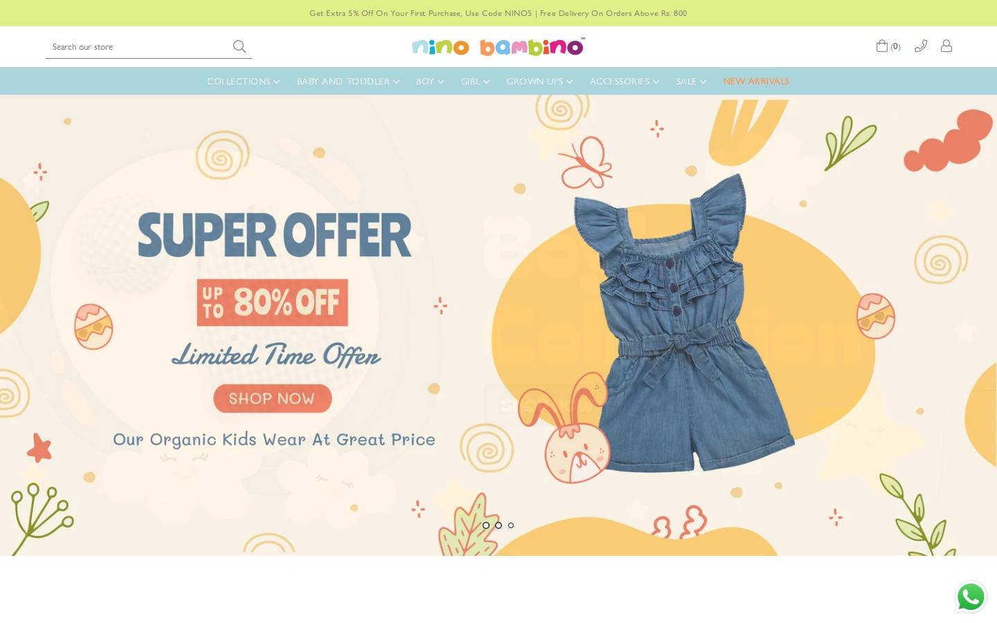 Nino Bambino homepage screenshot