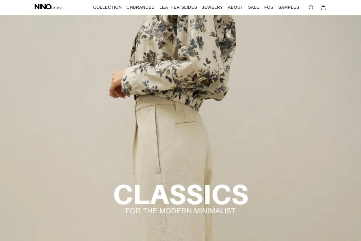 ninobrand.com homepage screenshot