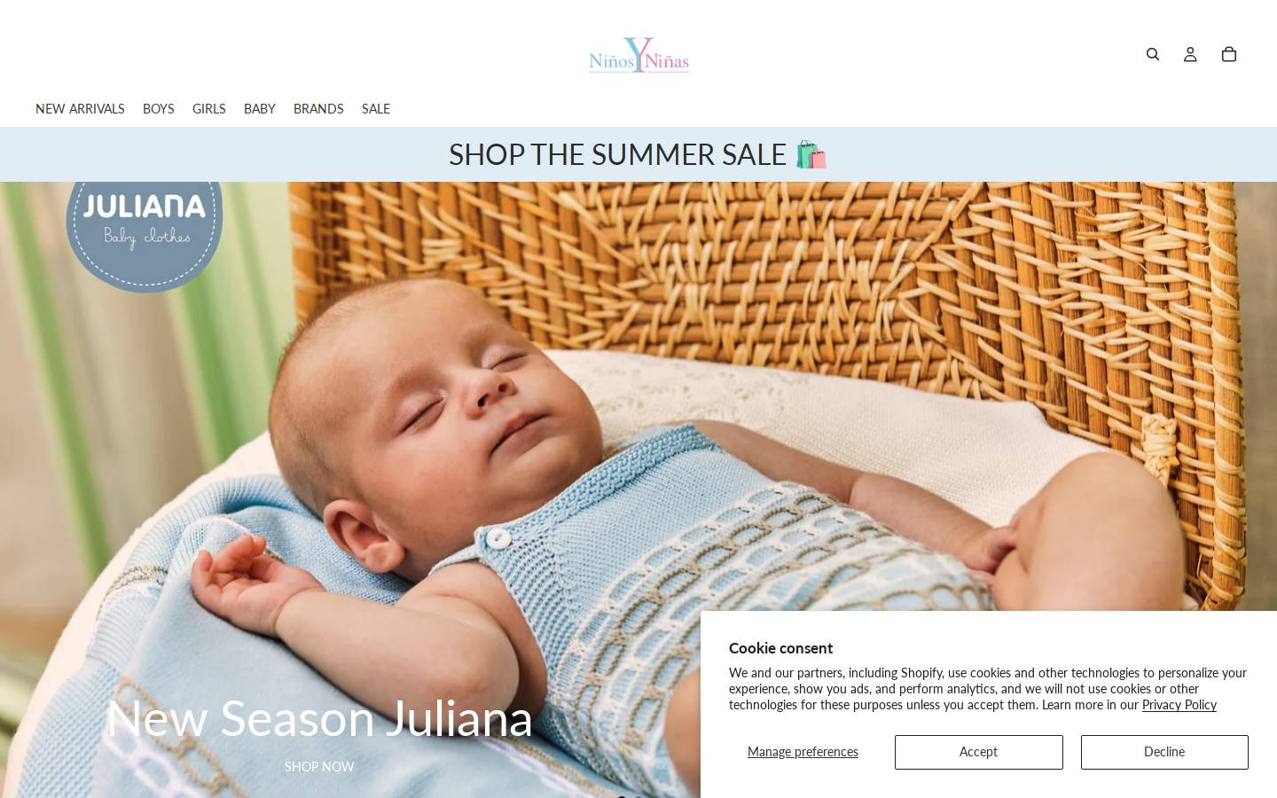 ninosyninas.com homepage screenshot