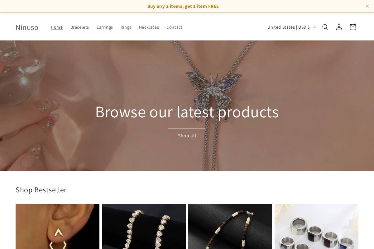 Ninuso homepage screenshot