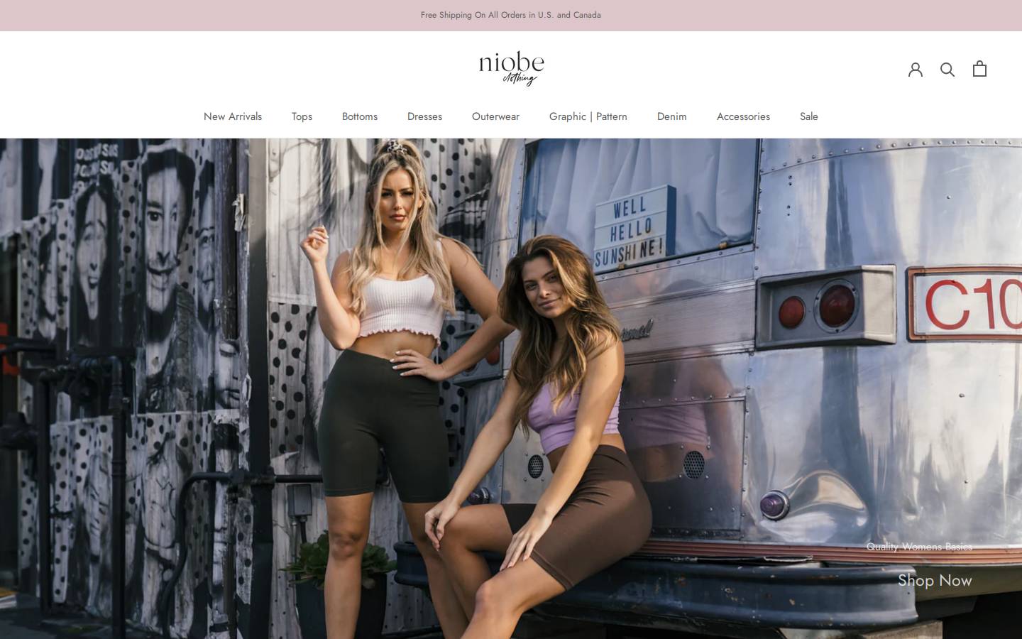niobeclothing.com homepage screenshot