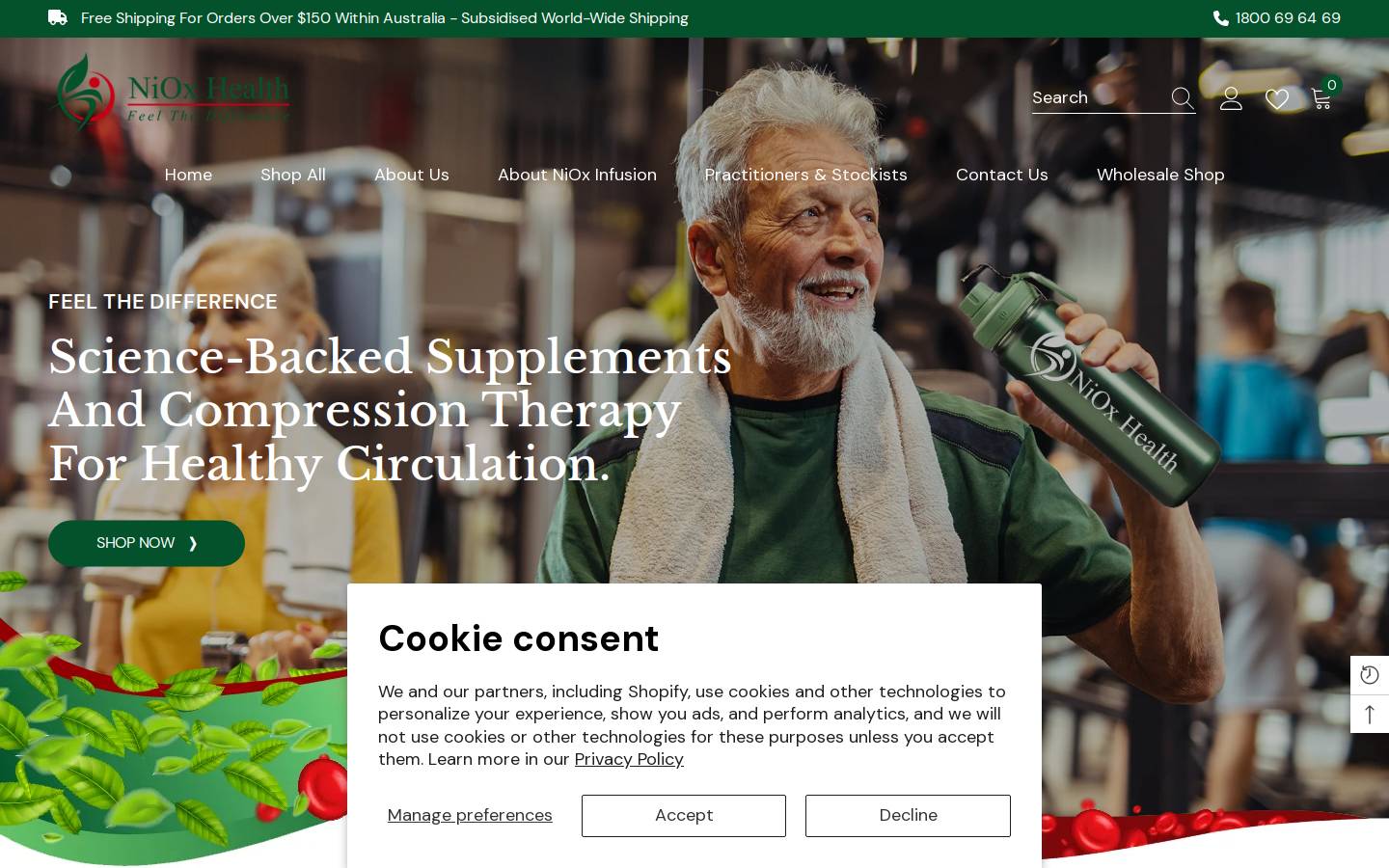 nioxhealth.com homepage screenshot
