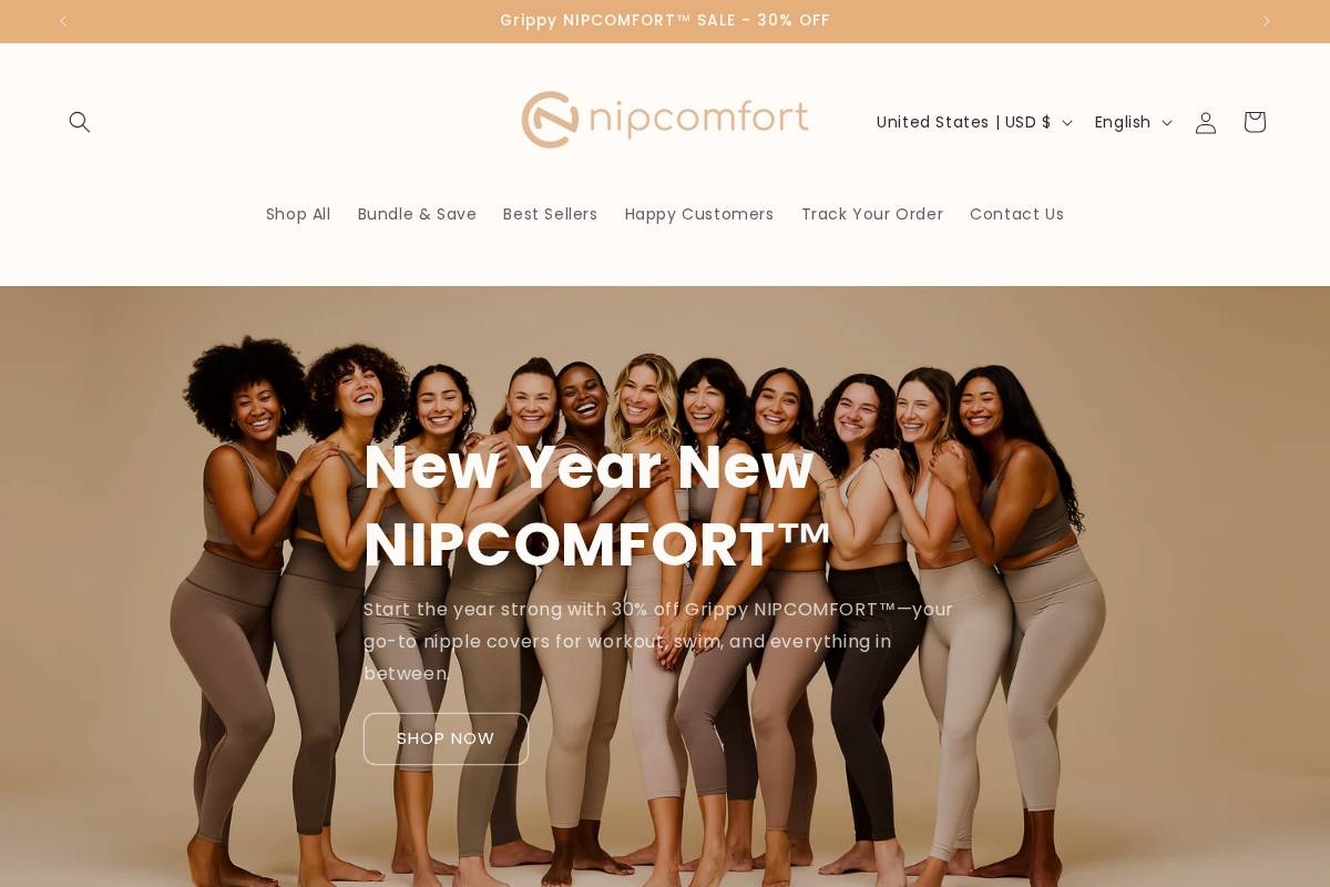 Nipcomfort homepage screenshot