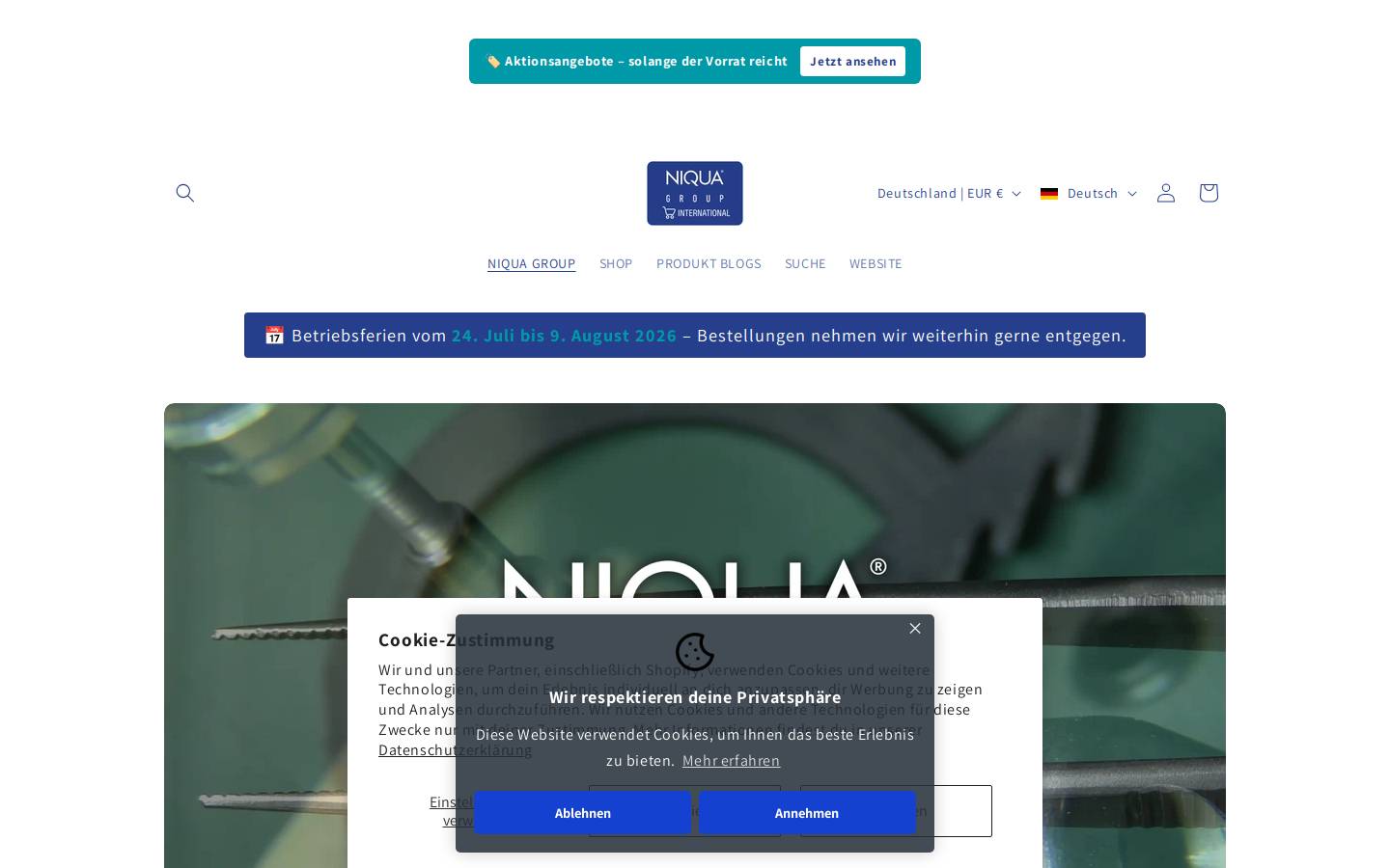 niqua-shop.de homepage screenshot