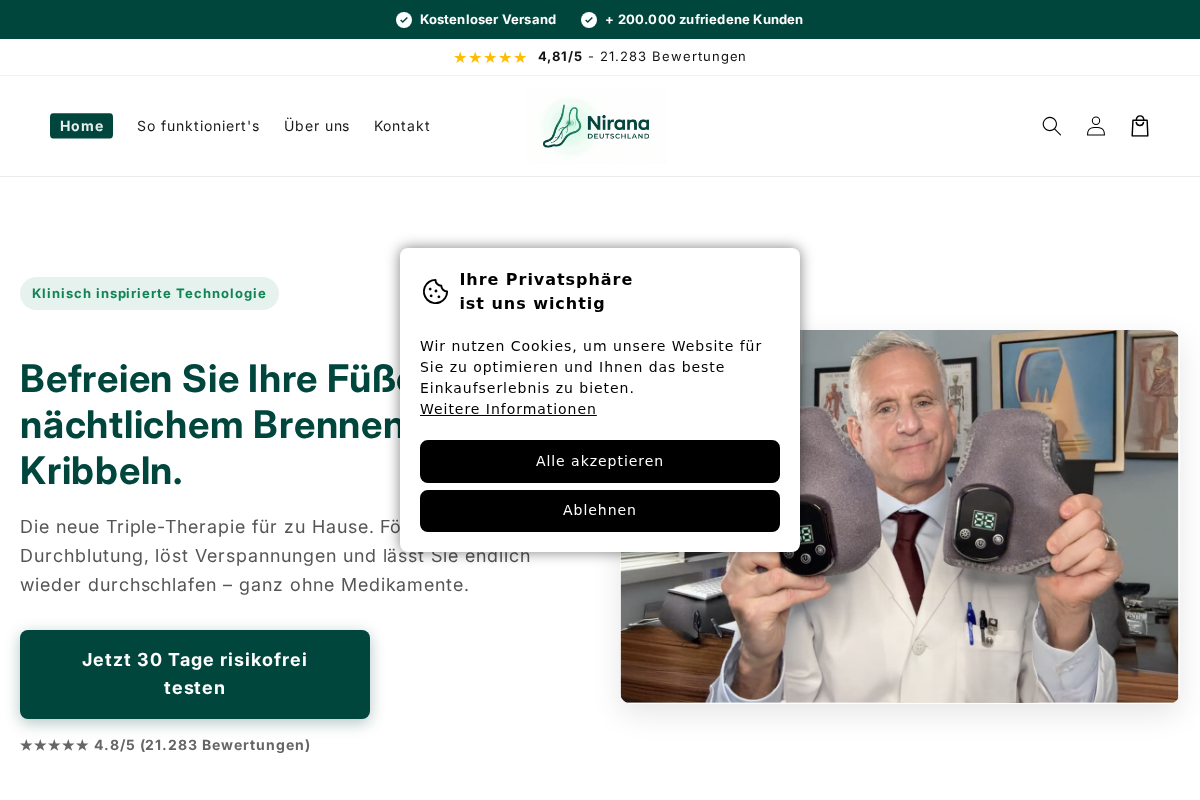 nirana.de homepage screenshot