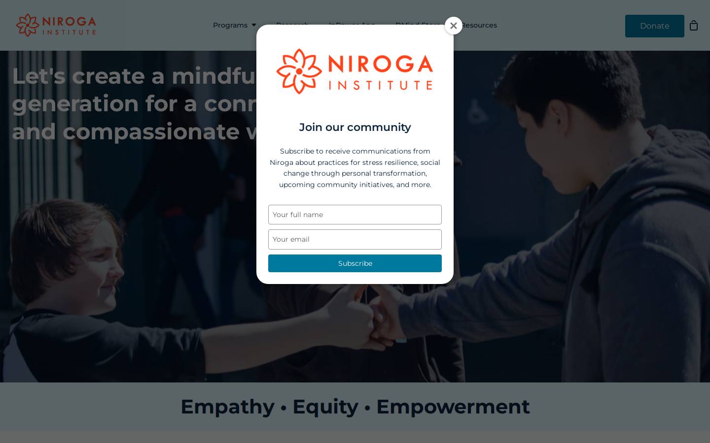 niroga.org homepage screenshot