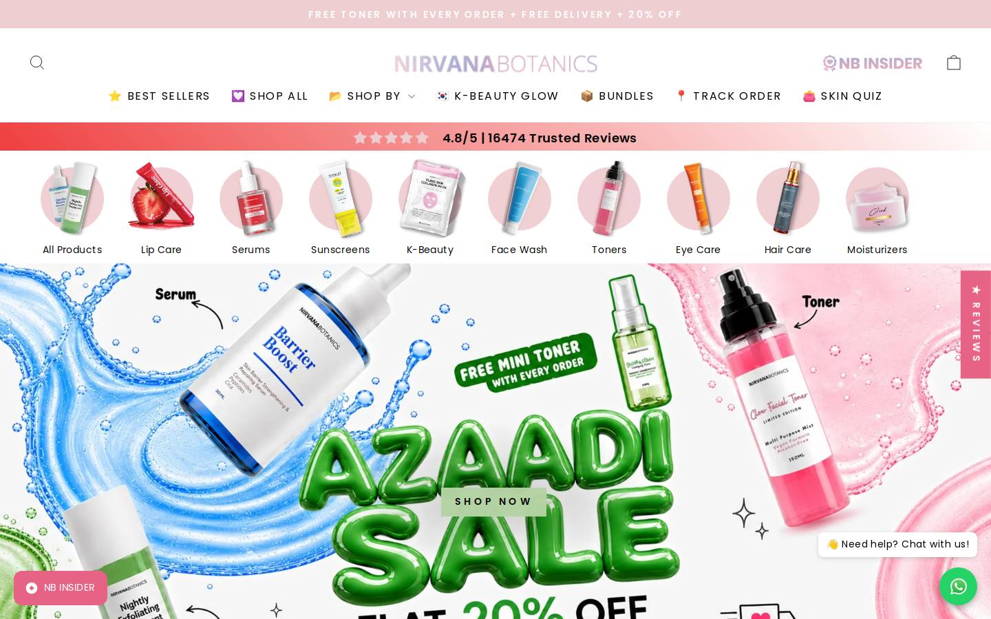 nirvanabotanics.com homepage screenshot