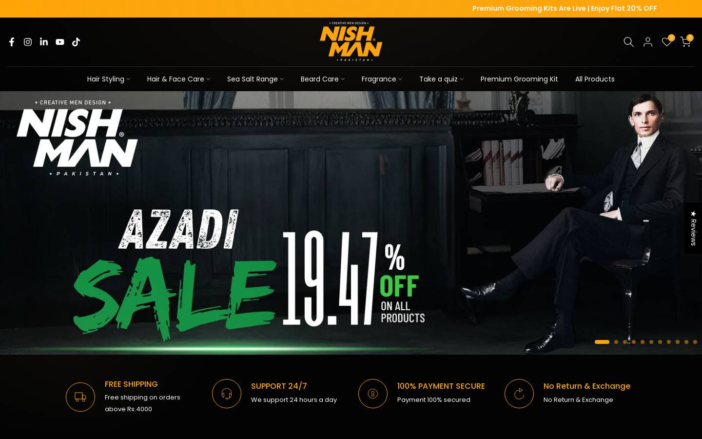 nishmanpakistan.com homepage screenshot